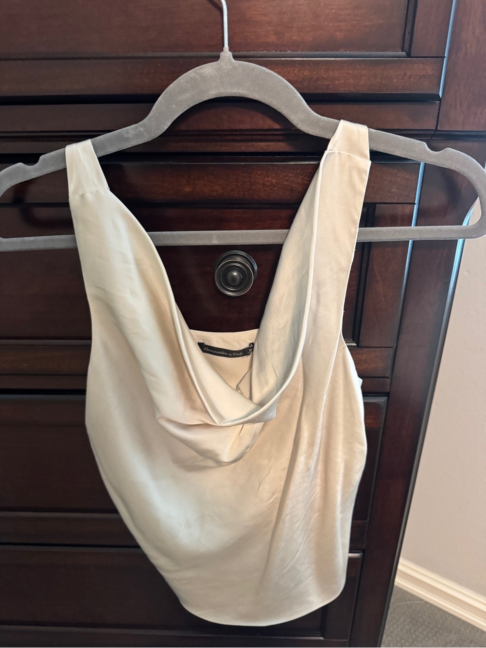 Abercrombie & Fitch Cream Cowl Neck Sleeveless Camisole